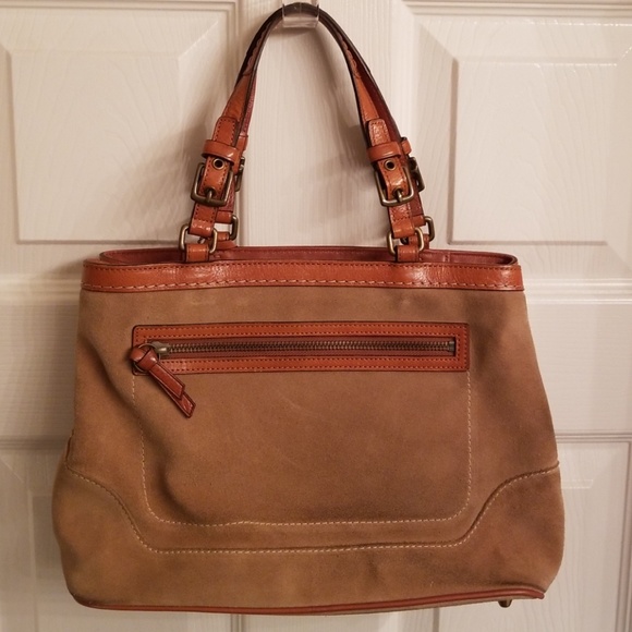 Tan suede Coach handbag - Picture 2 of 4